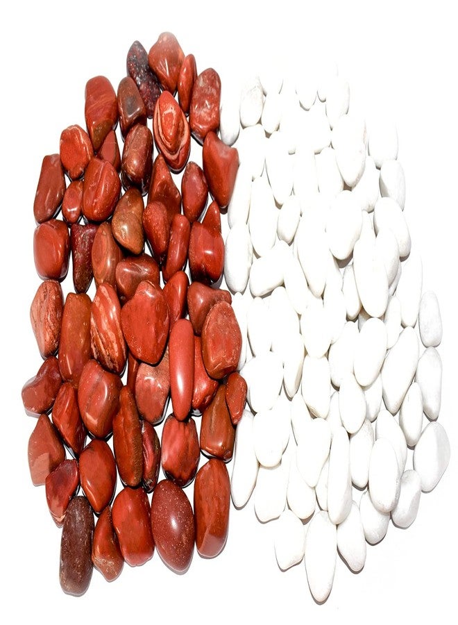 Power Stone Decorative Coloured Asymmetric Marble Stone Pebbles for Vase Filler Plant Pots Home Aquarium Fish Tanks Landscape Outdoor Garden Decoration (Brown & White, 2 Kg) - Image 4